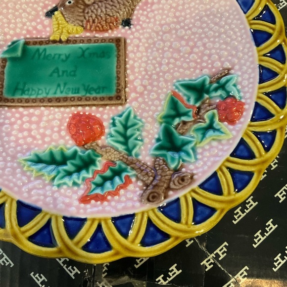 Fitz and Floyd Christmas Majolica Happy New Year Plate - Picture 7 of 7